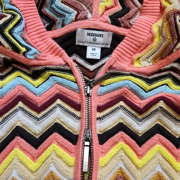 Missoni x Target Zig Zag Chevron Print Girl’s Hooded Zipper Sweater Size M - Picture 6 of 13